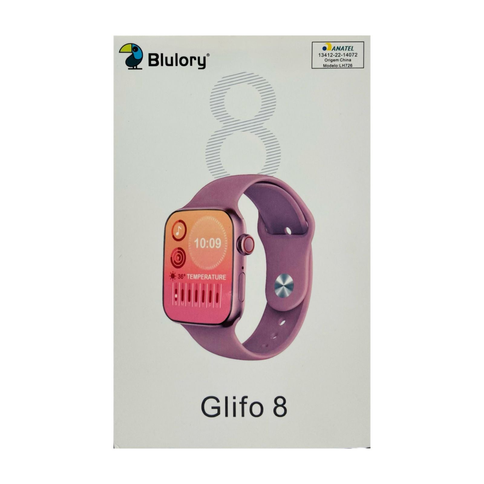 Smartwatch Blulory Glifo 8 Relógio Inteligente Rosa