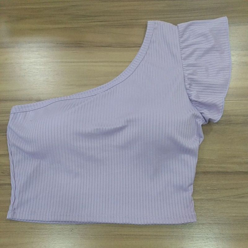Cropped /Blusa Feminina ombro nu com Bojo