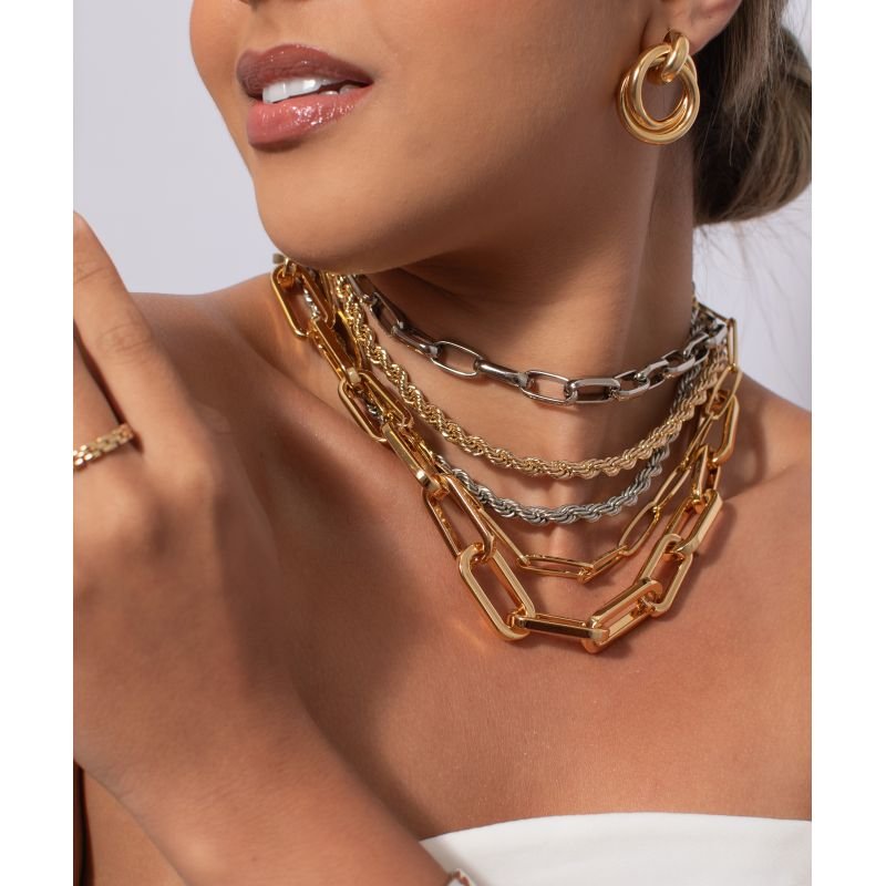 CHOKER CORDÃO BAIANO 6MM (CORRENTE 33CM + 5CM DE EXTENSOR)