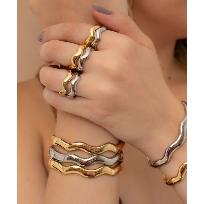 BRACELETE ONDULADO LISO GROSSO