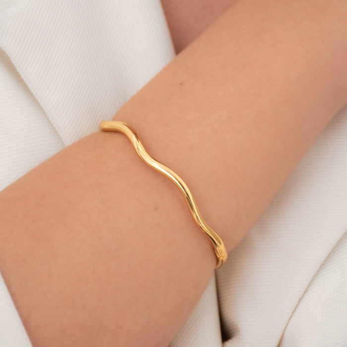 BRACELETE FEMININO ONDULADO FINO
