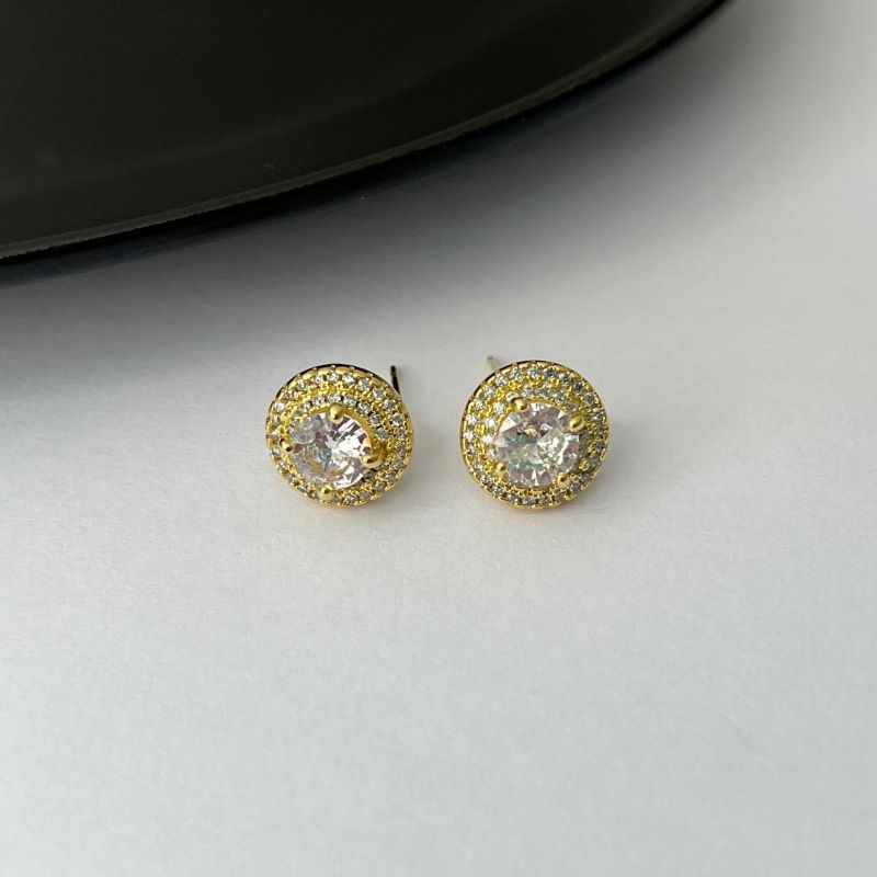 BRINCO ZIRCONIA MOLDURA CRAVEJADA