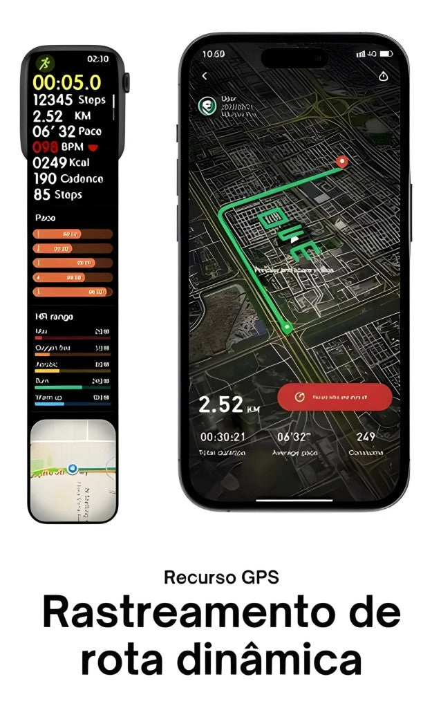 Relógio Inteligente Smartwatch W57 Pro Max NFC Bazik Prime + 7 Pulseiras