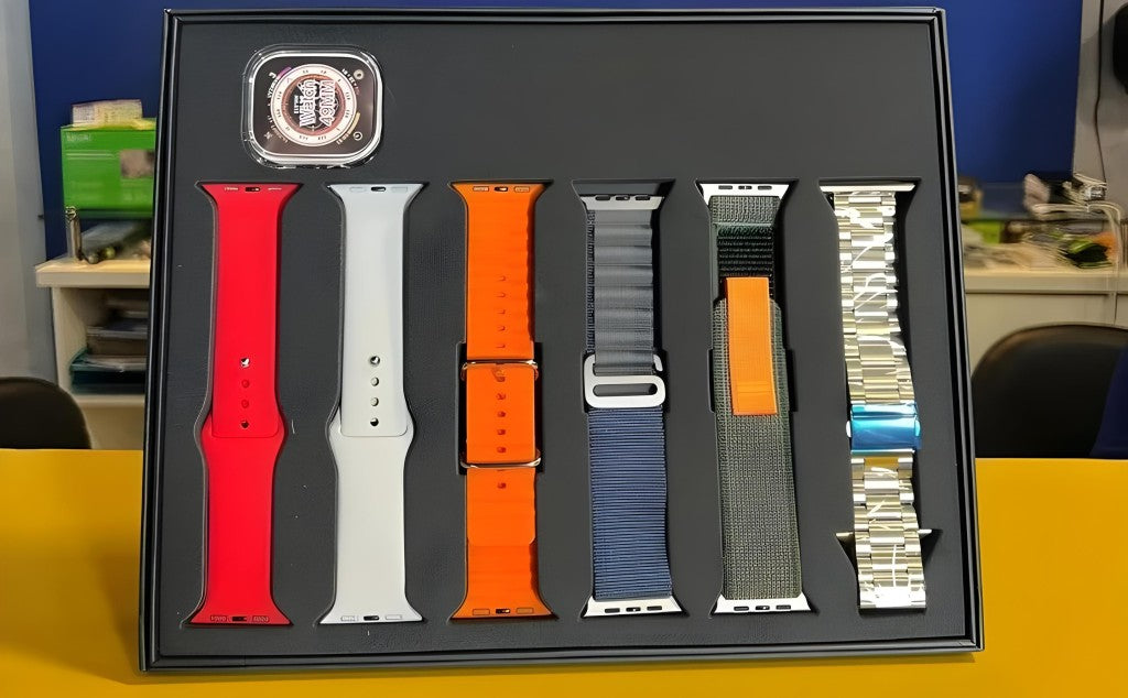 Relógio Inteligente Smartwatch W57 Pro Max NFC Bazik Prime + 7 Pulseiras