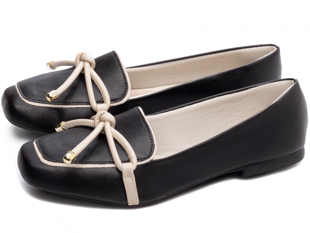 Mocassim Feminino Rasteiro Preto