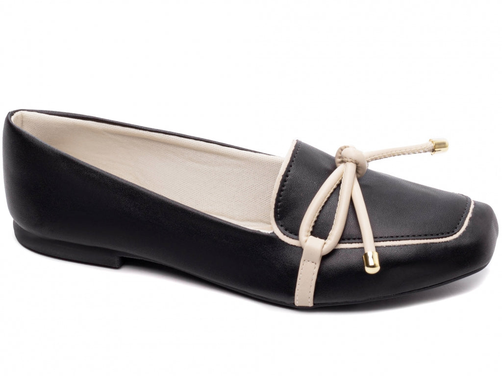Mocassim Feminino Rasteiro Preto