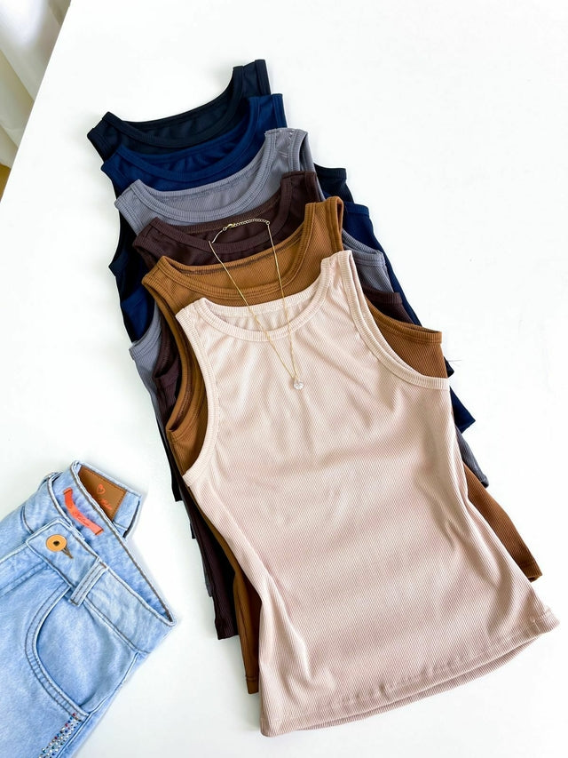 Blusa Feminina Regata em Ribana