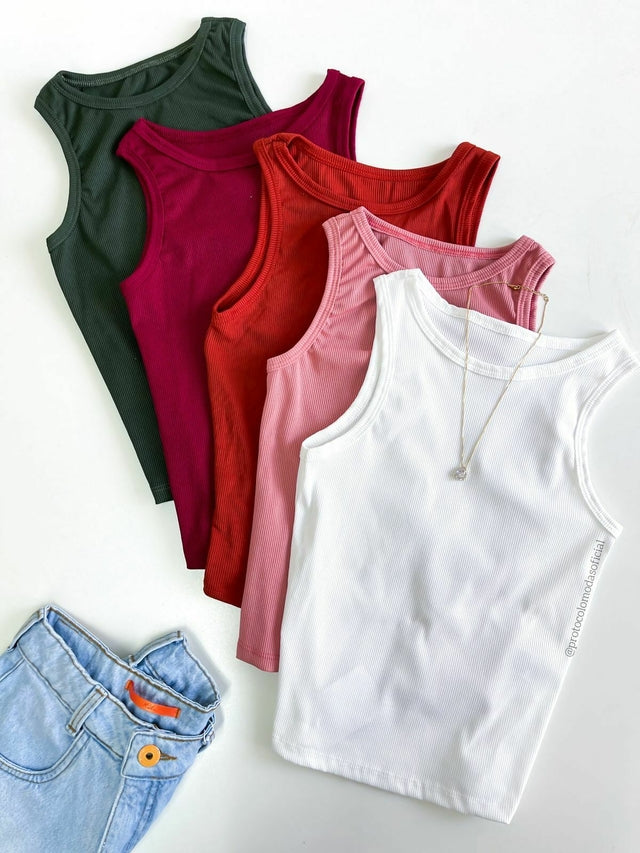 Blusa Feminina Regata em Ribana