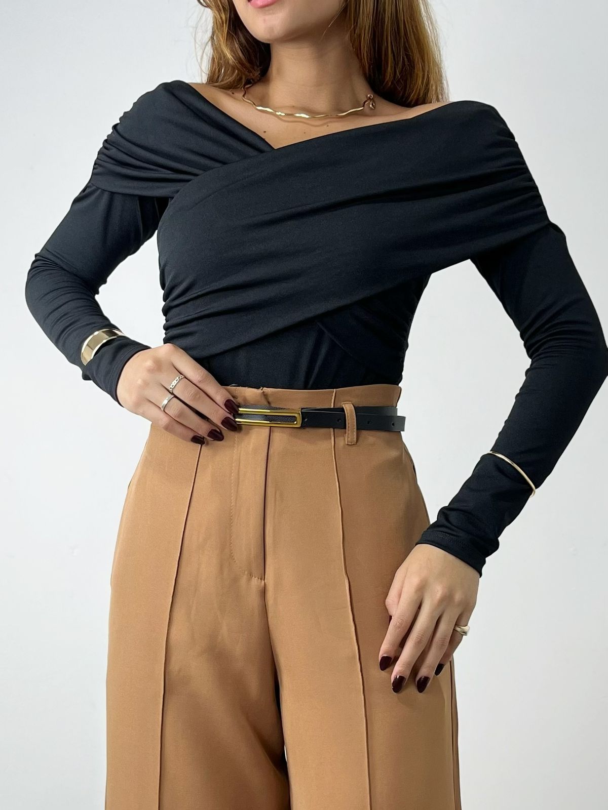 Body Feminino em Fluity Ombro a Ombro Transpassado Lucilene Ref. 1493