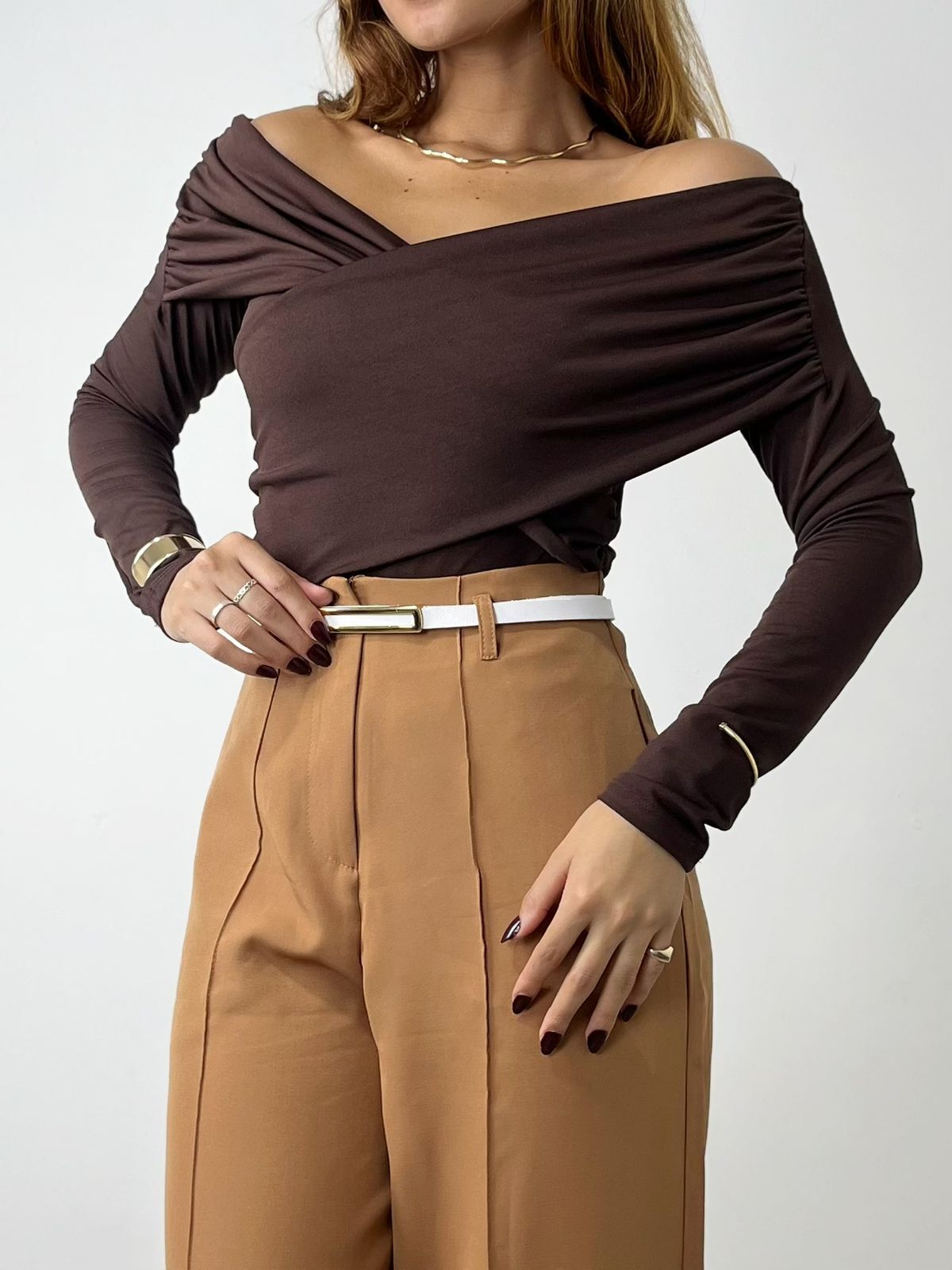 Body Feminino em Fluity Ombro a Ombro Transpassado Lucilene Ref. 1493
