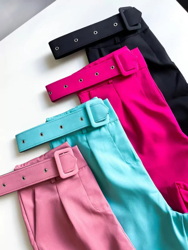 Calça Feminina Alfaiataria Skinny com Cinto