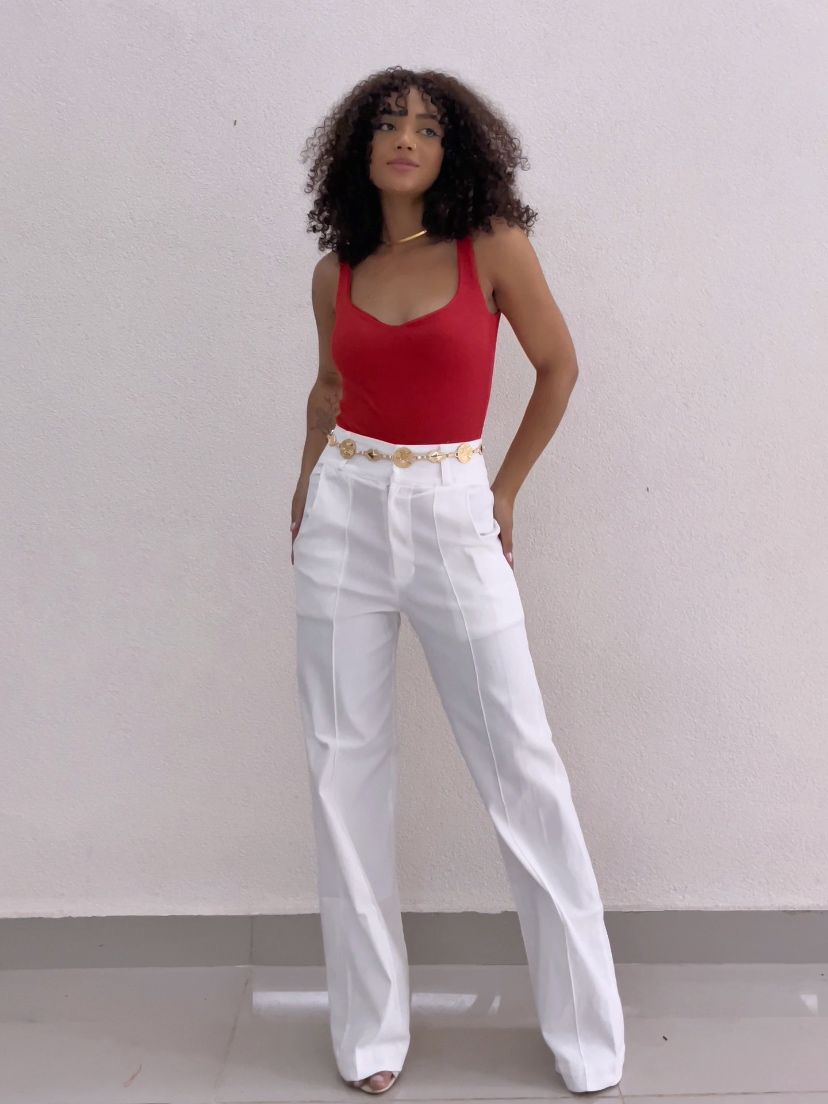 Calça Feminina Pantalona Alfaiataria Bengaline