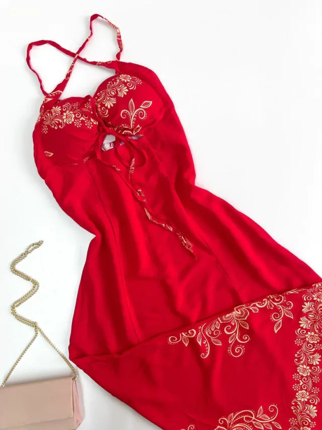 Vestido Feminino Midi Estampado