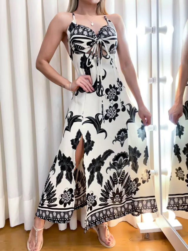 Vestido Feminino Midi Estampado