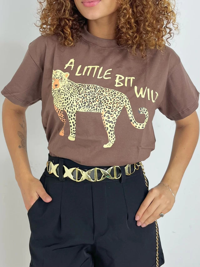 T-Shirt Feminina Estampada Guepardo