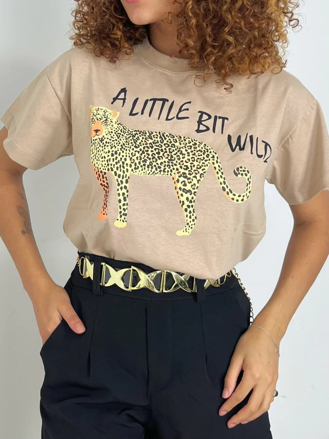 T-Shirt Feminina Estampada Guepardo