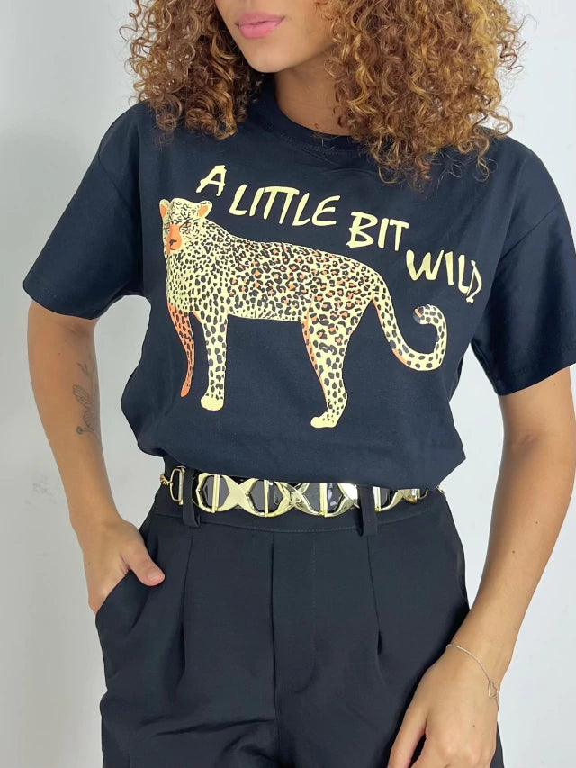 T-Shirt Feminina Estampada Guepardo