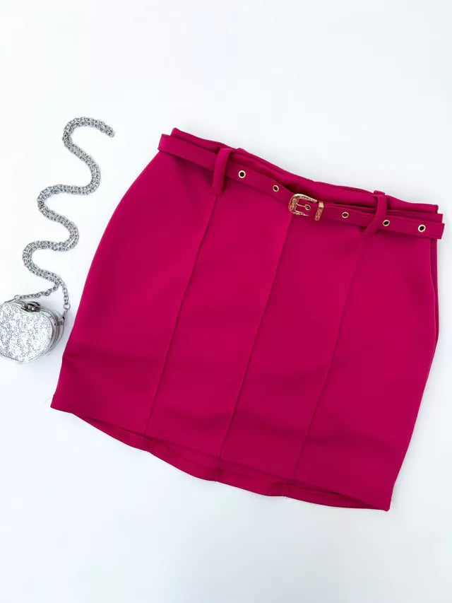 Short Saia em Neoprene com Cinto