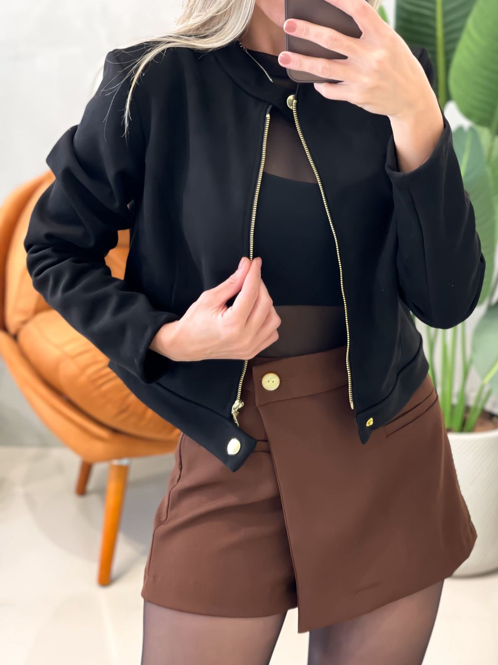 Shorts Saia em Alfaiataria Louis Twill com Bolsos Falsos