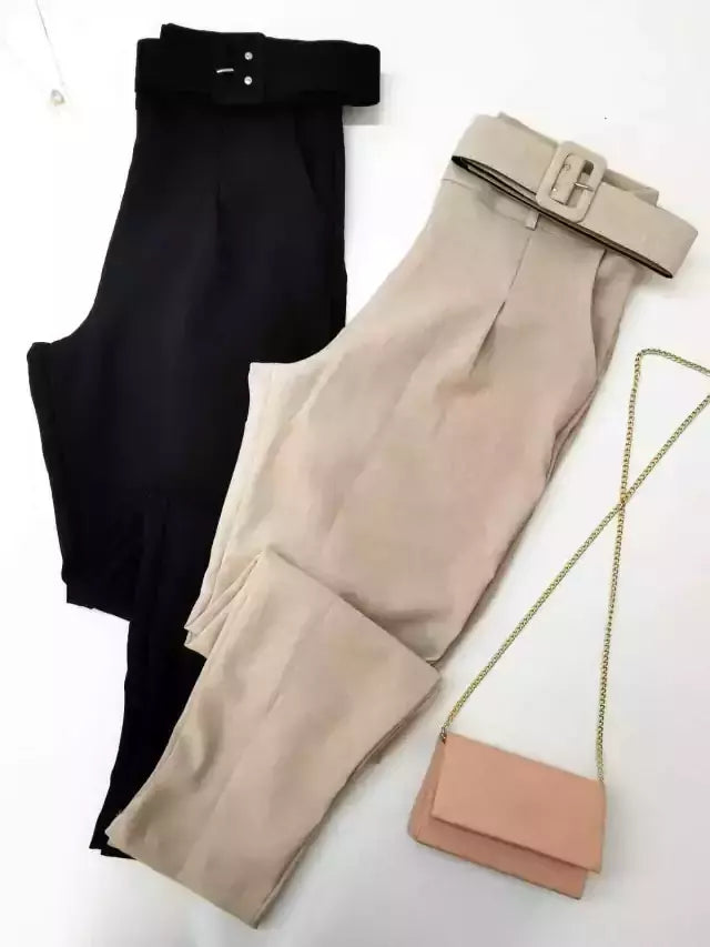 Calça Skinny Linho com Cinto